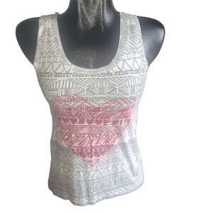 Desigual Abstract Print Tank Top With Heart Pattern XS